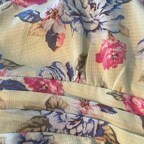“Vintage Forever 21 Y2K Floral Midi Dress | Green Button Down Ruffle Slip Lined - Picture 5 of 8